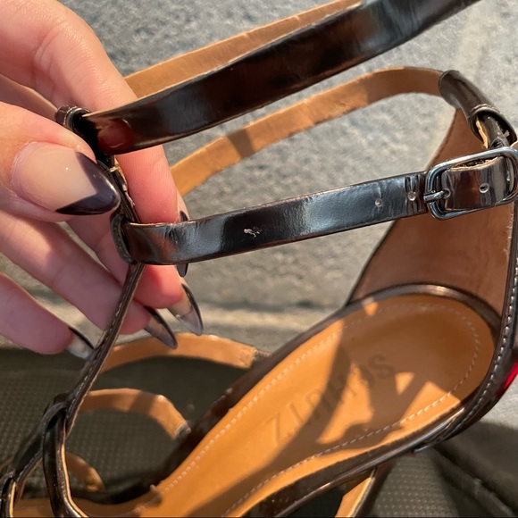 Schutz Metallic Strappy Stiletto Sandal - Picture 10 of 10